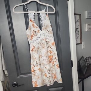 Floral Lace Trim Dress